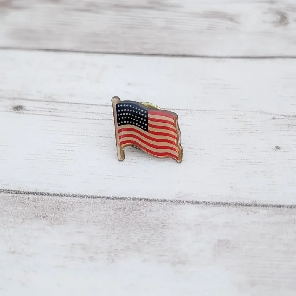 Vintage Brooch USA Flag - Fair Condition